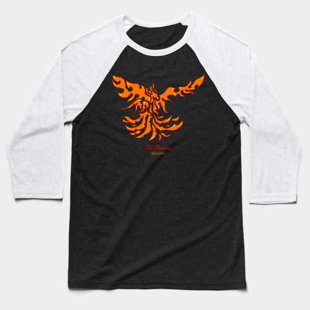 The Phoenix - Orange Baseball T-Shirt by Ravendax